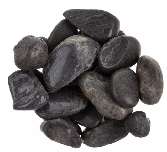 3LB LARGE BLACK RIVER  STONES