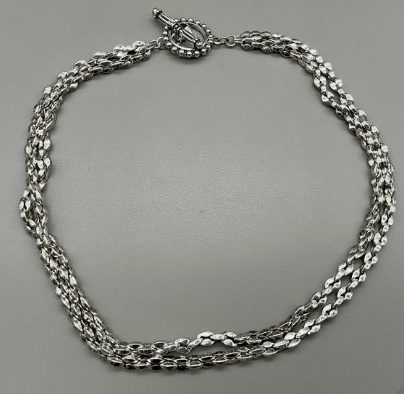 PREMIER DESIGNS SILVER TONE 17" MULTI-STRAND CHAIN NECKLACE