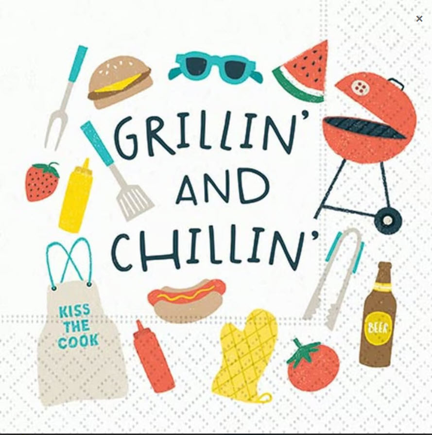 GRILLIN AND CHILLIN COCKTAIL NAPKIN