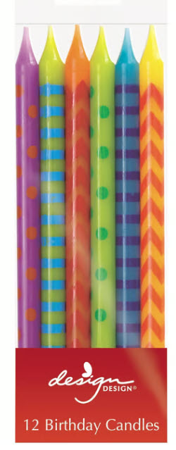 HOORAY STRIPES TALL STICK CANDLES