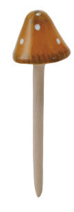 STONEWARE MUSHROOM PLANT STAKE - ASSORTED