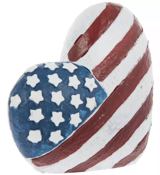 AMERICAN FLAG CEMENT STAR AND HEART
