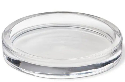 4.5"DIA. CLEAR GLASS PILLAR CANDLE DISH
