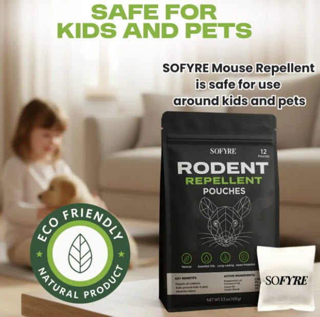 SOFYRE RODENT REPELLENT POUCHES - 12 POUCHES