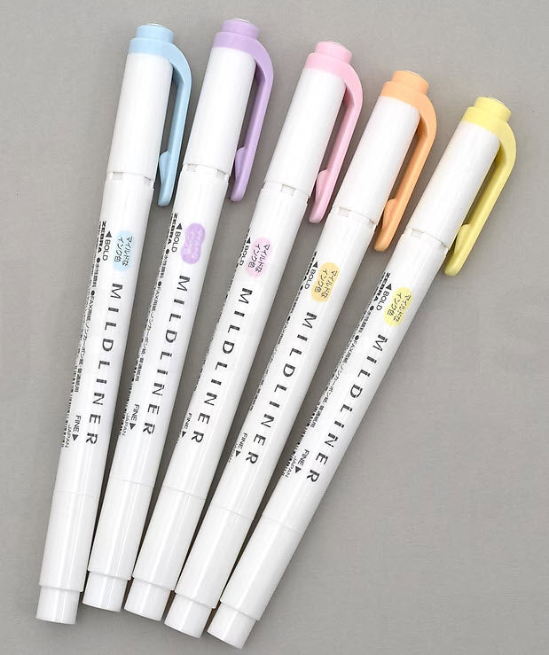 ZEBRA MILDLINER DOUBLE-SIDED HIGHLIGHTER - FINE/BOLD - ASSORTED