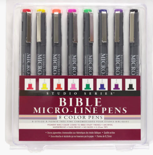 BIBLE MICRO-LINE COLOR PENS (SET OF 8)