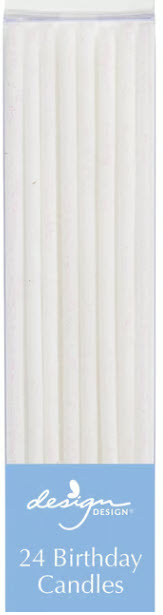 WHITE GLITTER THIN STICK CANDLES