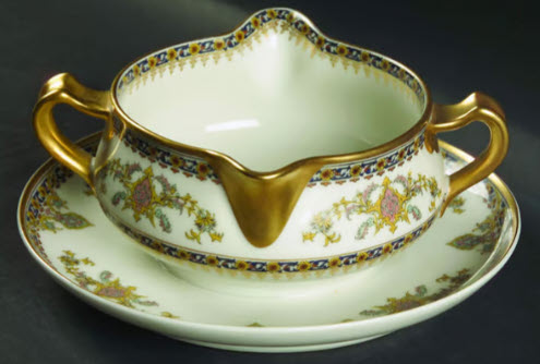 LATE 1800'S ANTIQUE FINE PORCELAIN by HAVILAND & CO LIMOGES - CASHMERE-STYLE ORIENTAL PATTERN - ASSORTED
