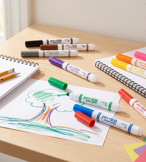 PEN + GEAR ASSORTED WASHABLE BROAD LINE MARKERS