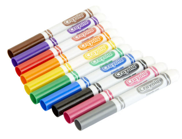CRAYOLA BROAD LINE TIP MARKERS - SET OF 10