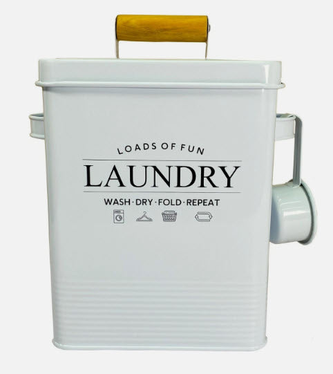 FARMHOUSE METAL LAUNDRY DETERGENT CONTAINER - ASSORTED