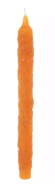 EMBOSSED LEAF TAPER CANDLES - ASSORTED