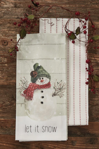 FARMHOUSE SNOWMAN DISHTOWEL SET OF 2