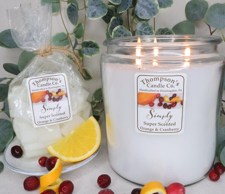 THOMPSON'S CANDLE CO. SUPER SCENTED ORIGINALS- HOLIDAY - ORANGE & CRANBERRY