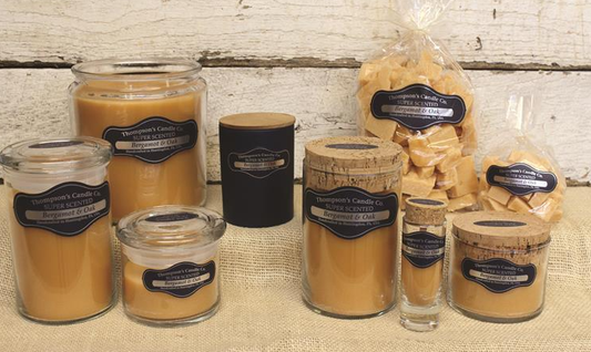 THOMPSON'S CANDLE CO. SUPER SCENTED ORIGINALS- HOLIDAY - BERGAMOT & OAK