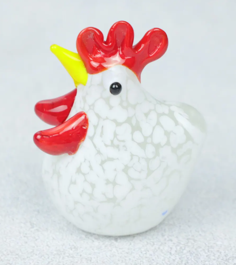 HANDBLOWN GLASS CHICKENS - ASSORTED