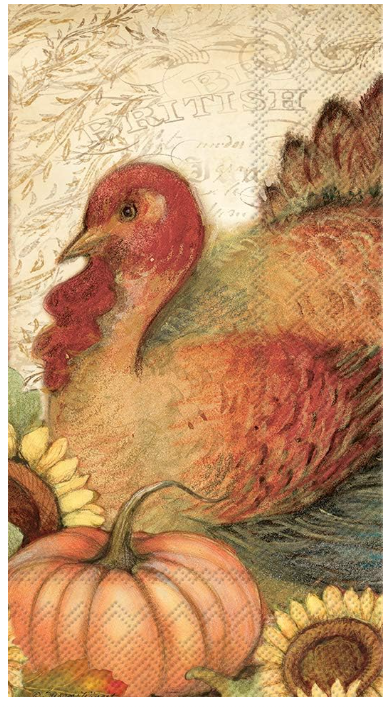 IHR TURKEY GUEST TOWEL PAPER NAPKINS 8.5" x 4.5"