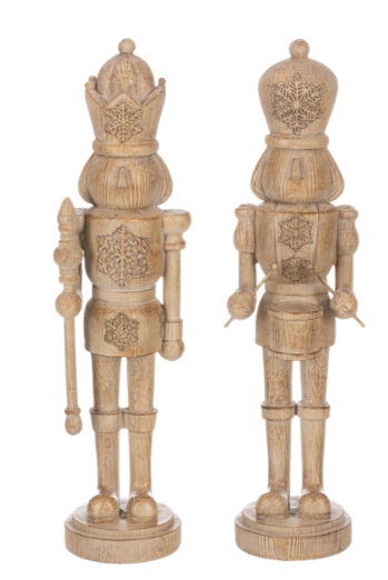 MIDWEST WOODGRAIN NUTCRACKER FIGURINE - ASSORTED