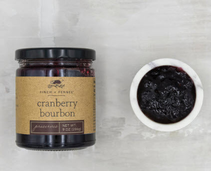 FINCH & FENNEL CRANBERRY BOURBON PRESERVES - 9oz.