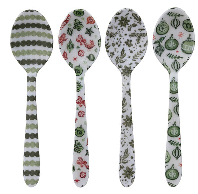 ENAMELED STAINLESS STEEL CANAPE KNIVES AND SPOONS - ASSORTED