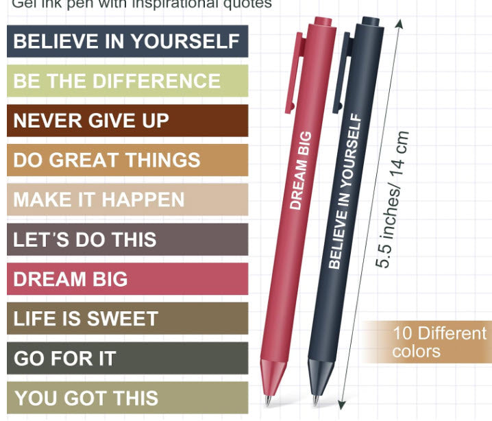 INSPIRATIONAL GEL INK PENS- ASSORTED