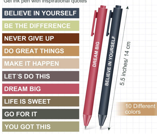 INSPIRATIONAL GEL INK PENS- ASSORTED