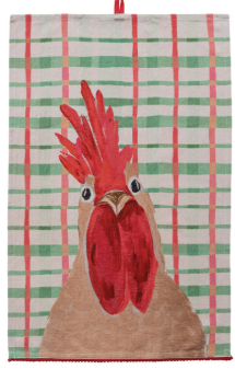 HOLIDAY CHAMBRAY PRINTED TEA TOWELS - ANIMALS