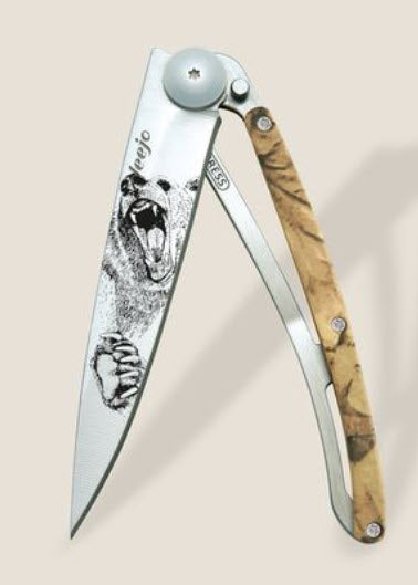 DEEJO KNIVES - 37G BROWN CAMO ALUMINUM/ GRIZZLY