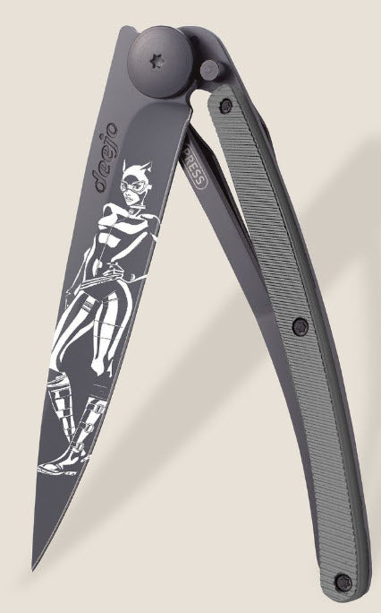 DEEJO KNIVES - 37G DARJ GRET ALUMINUM / CAT WOMAN