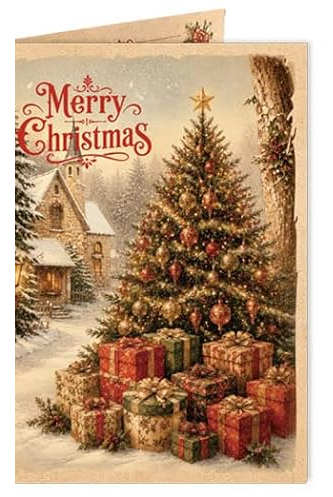 WINTERY VINTAGE STYLE CHRISTMAS CARDS - 5x7