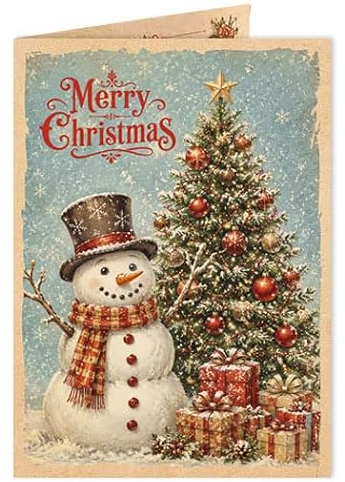 WINTERY VINTAGE STYLE CHRISTMAS CARDS - 5x7