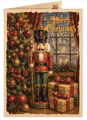 WINTERY VINTAGE STYLE CHRISTMAS CARDS - 5x7