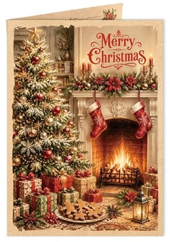 WINTERY VINTAGE STYLE CHRISTMAS CARDS - 5x7
