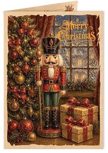 WINTERY VINTAGE STYLE CHRISTMAS CARDS - 5x7