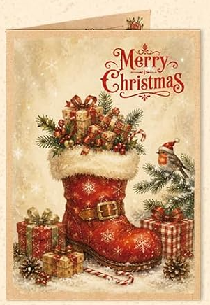 WINTERY VINTAGE STYLE CHRISTMAS CARDS - 5x7