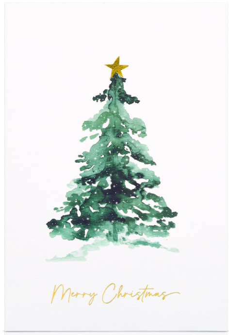 WATERCOLOR CHRISTMAS CARDS - 4" x 6"