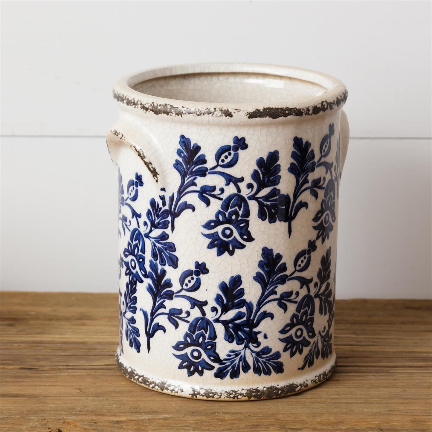 BLUE FLORAL POTTERY