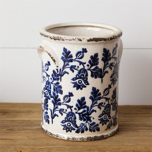 BLUE FLORAL POTTERY
