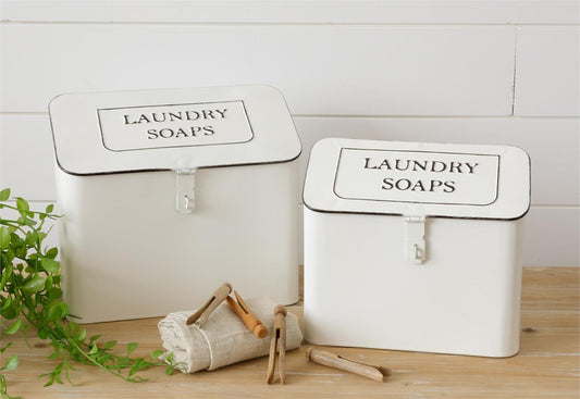 METAL LAUNDRY SOAPS CONTAINER - ASSORTED