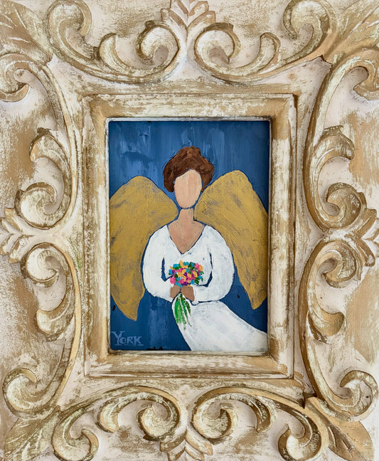 RON YORK ORIGINAL - ANGEL WITH BOUQUET