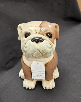 CERAMIC BULLDOG CANISTER