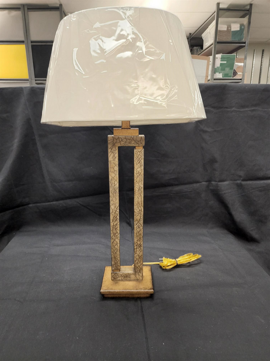 GOLD CRACKLED FINISH TABLE LAMP WITH SHADE