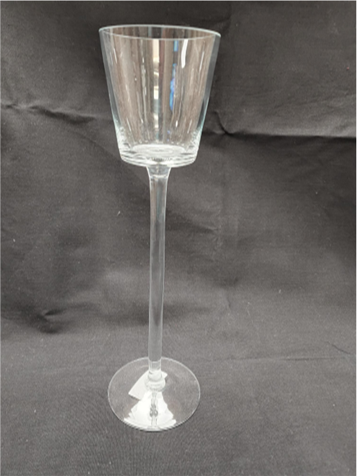 15 1/2" GLASS CANDLE STICK VOTIVE HOLDER