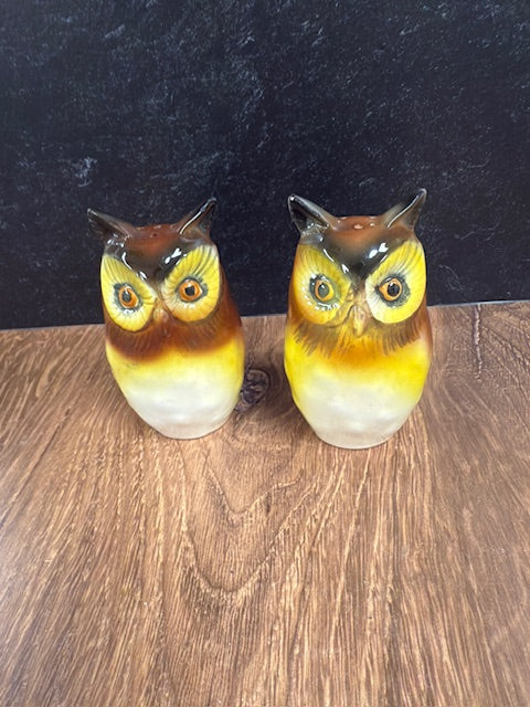VINTAGE OWL SALT & PEPPER SHAKERS