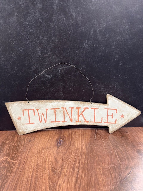 TWINKLE METAL ARROW SIGN