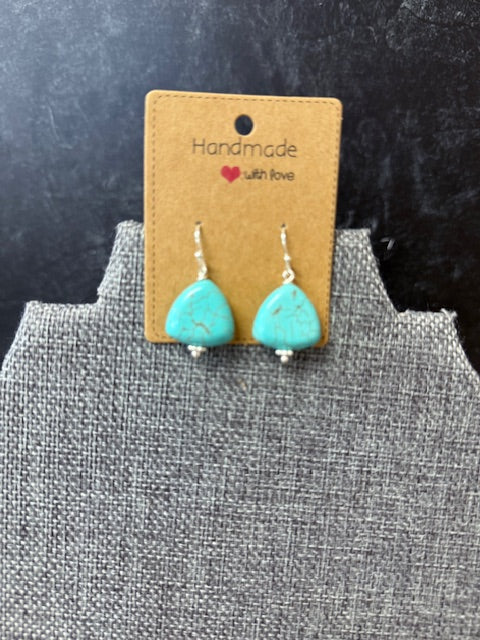 JANNIES JEWELS - 145 SILVER HOWLITE TURQUOISE EARRINGS