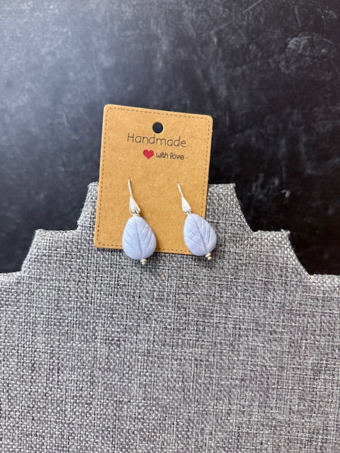 JANNIES JEWELS - 138 / 139 SILVER CALCITE LEAF EARRINGS