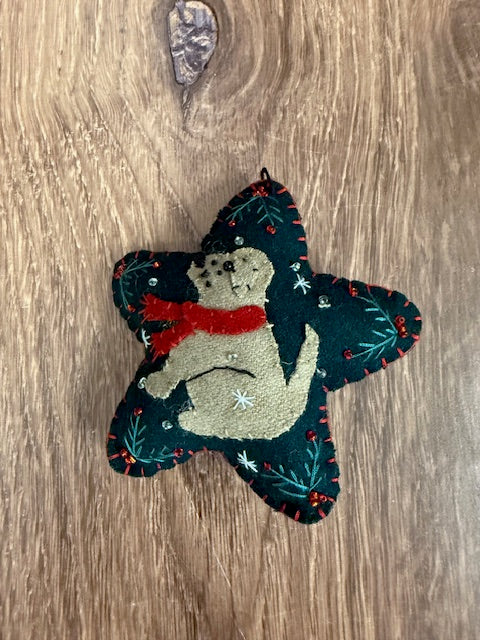 CHRISTMAS FELTED WOOL STAR ORNAMENTS - ASSORTED
