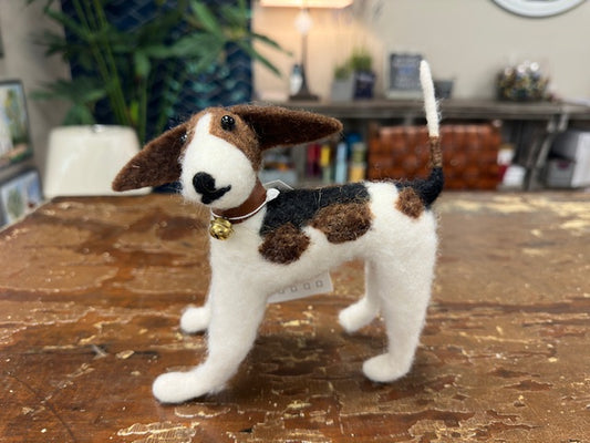 FELT DOG - WHITE, BROWN & BLACK