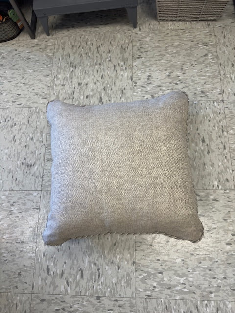 NATURAL LINEN PILLOW WITH ACCENT BRAIDED TRIM